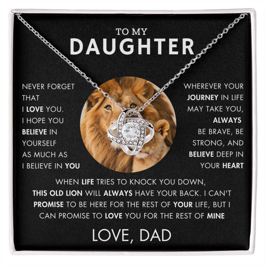 To My Daughter - Promise - Love Knot Necklace-VR3