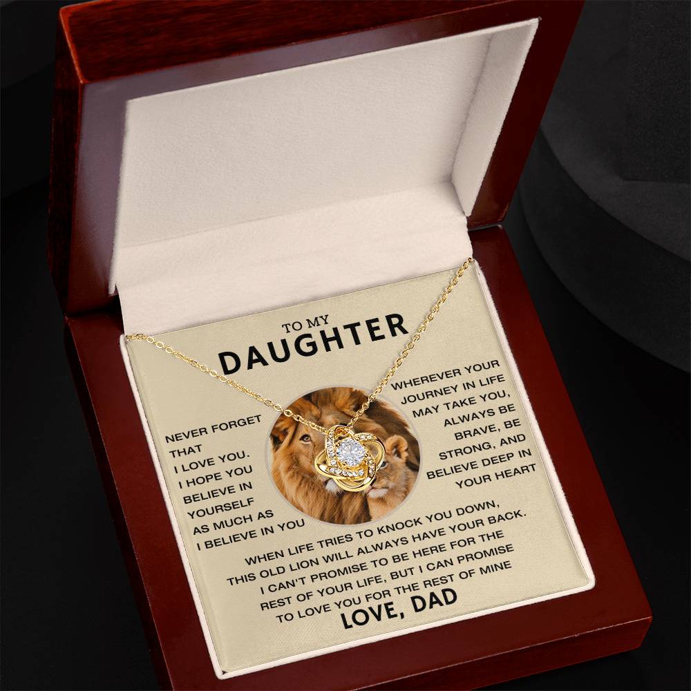 To My Daughter - Promise - Love Knot Necklace
