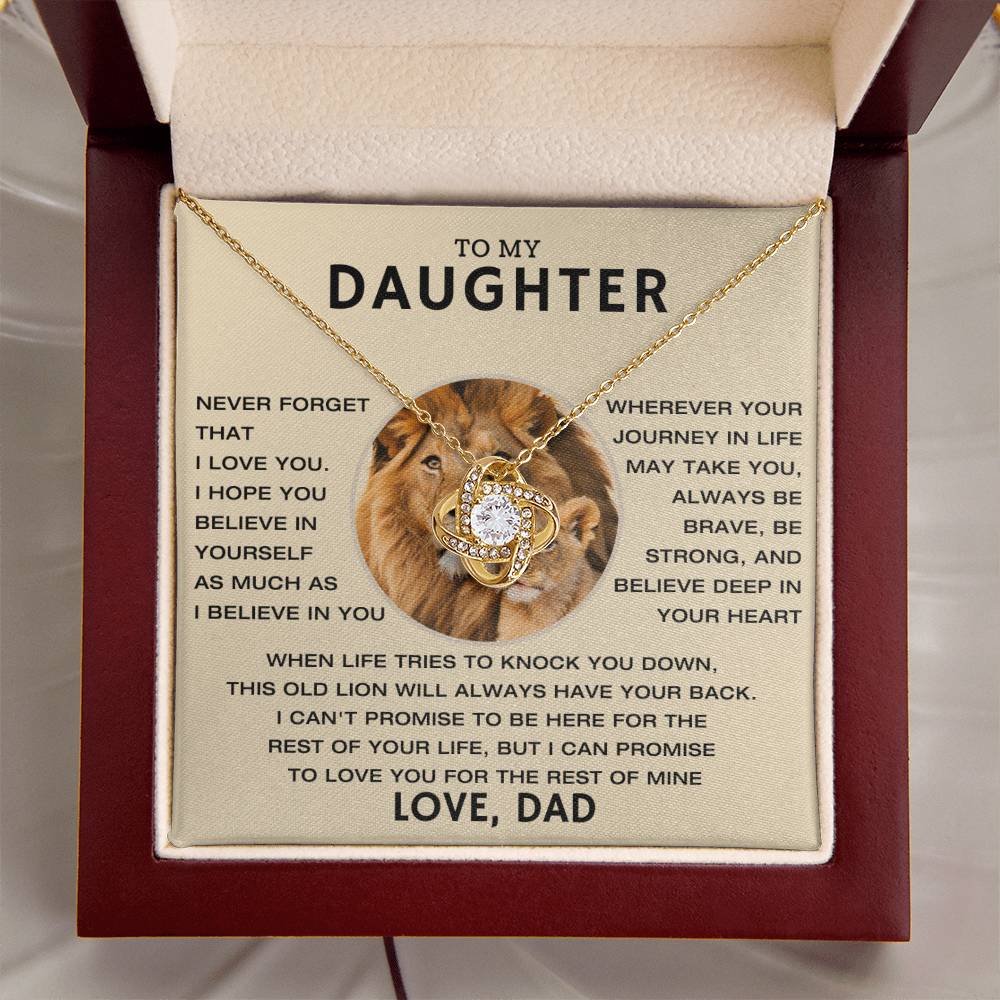 To My Daughter - Promise - Love Knot Necklace