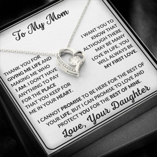 To My Mom - Thank You For Giving Me Life - Promise to Love You and Protect You For the Rest Of Mine - Best Ever Mothers Day Gift