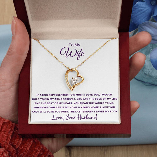 To My Wife - You Mean The World To Me - Best Gift for wife - Forever Love Necklace