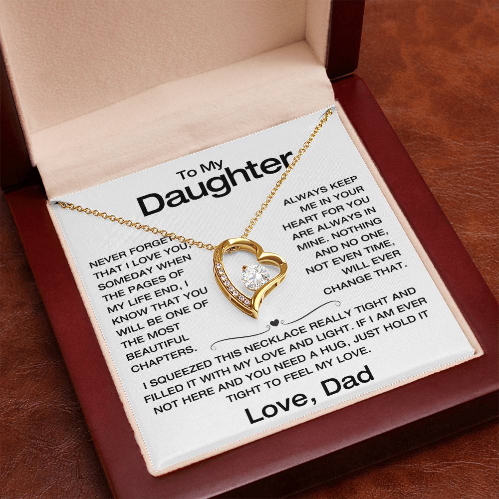 To My Daughter - Never Forget I Love You - Filled It With Love and Light - From Dad - Forever Love Necklace - FLD8