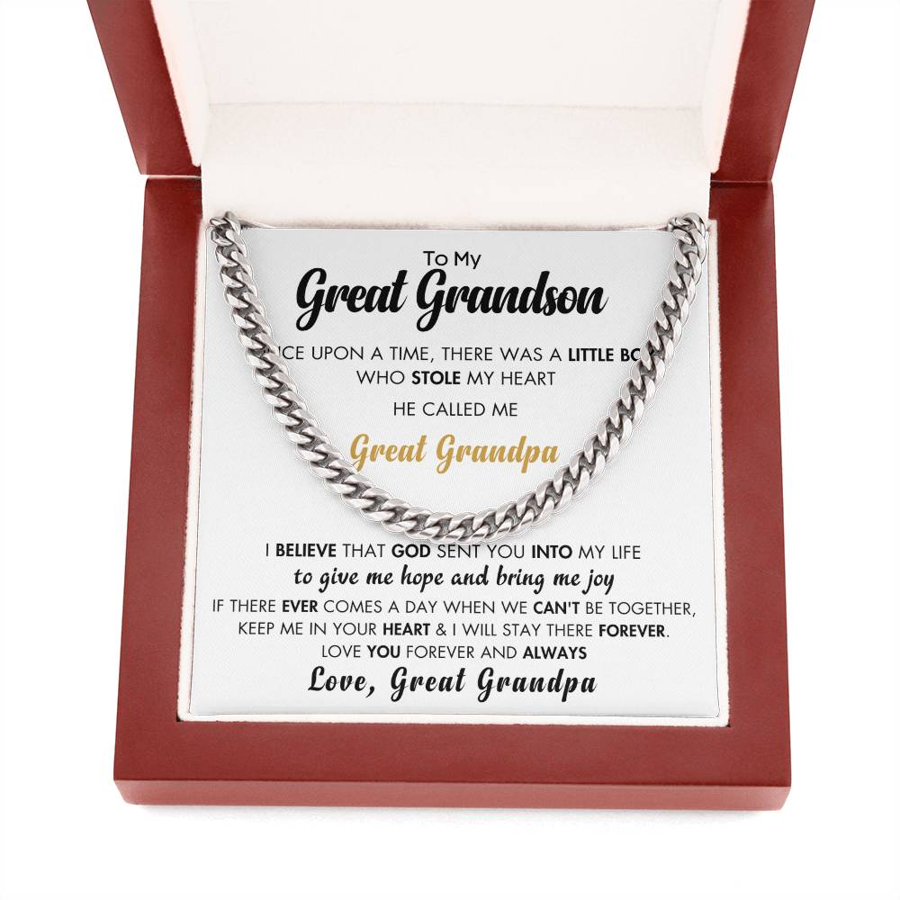 To My Great Grandson - You Stole My Heart - From Great Grandpa