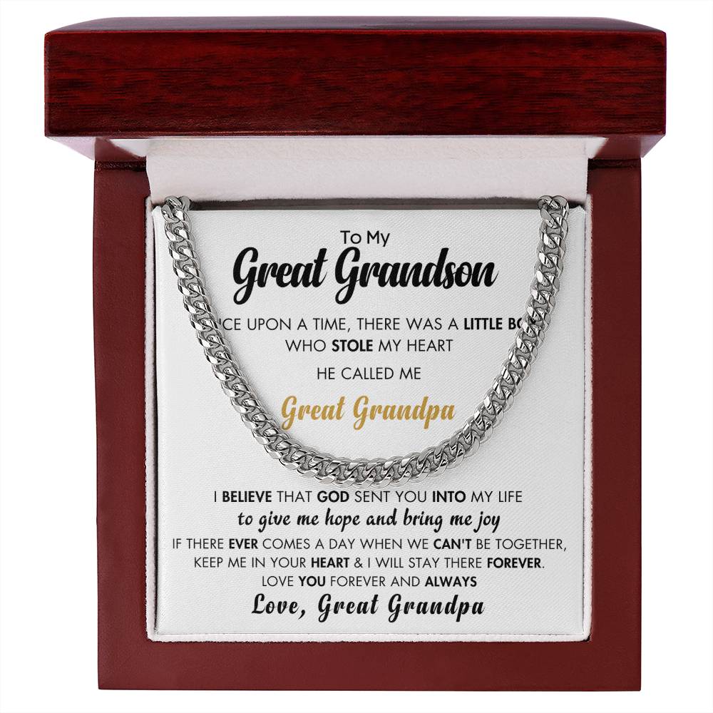 To My Great Grandson - You Stole My Heart - From Great Grandpa