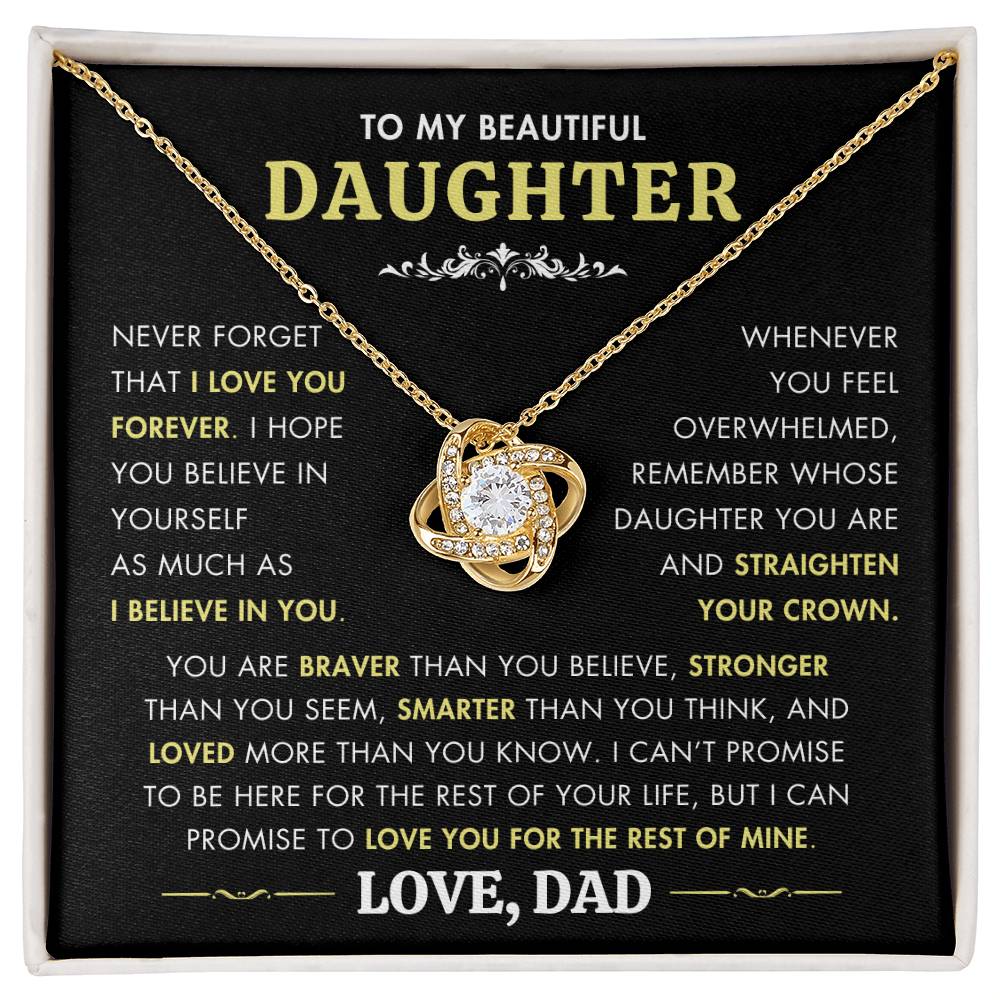 Gift For Daughter From Dad - Never Forget That I Love You - Believe In Yourself  - Love Dad - Holiday Gift