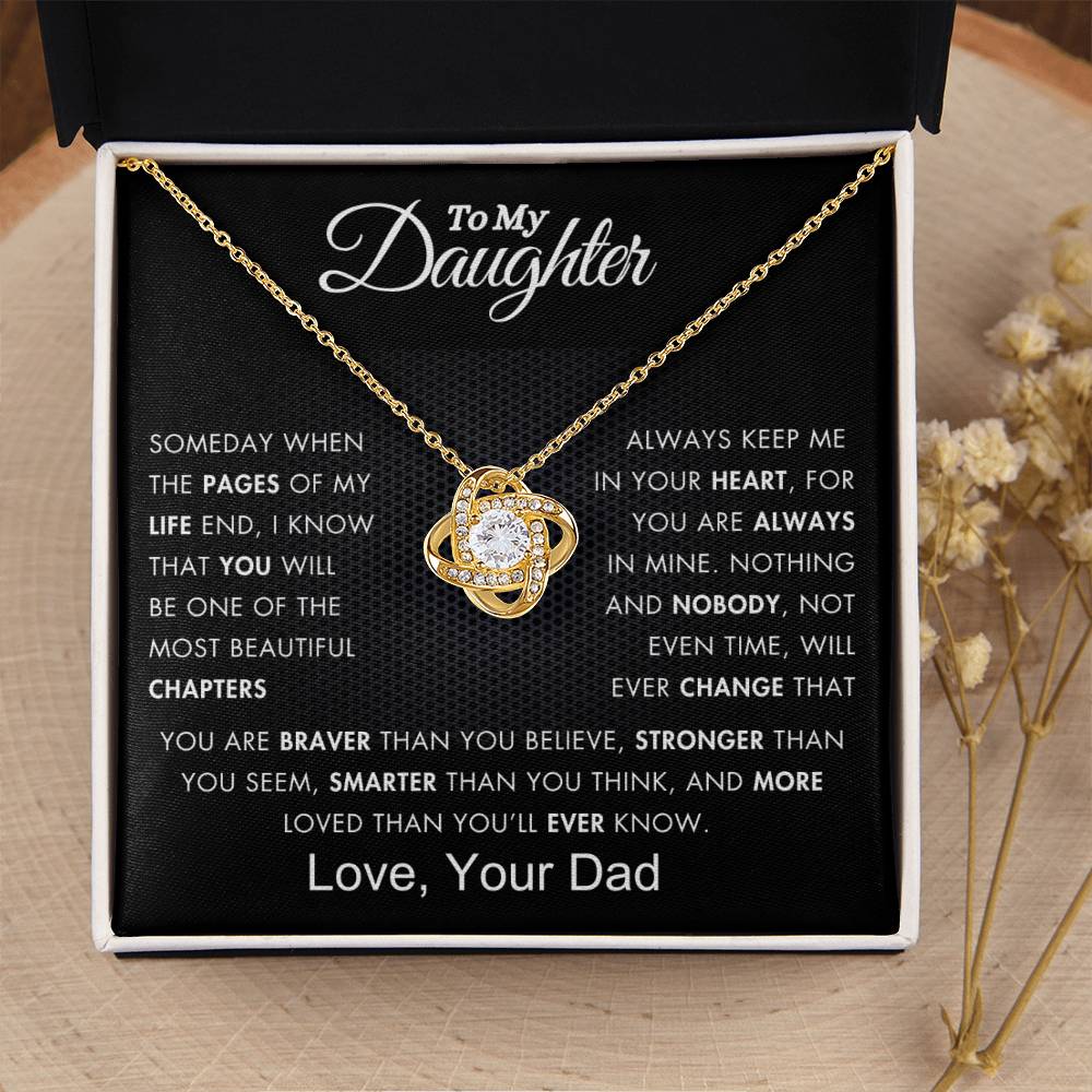 To My Daughter | Loved For Ever | Love Knot Necklace| From Dad