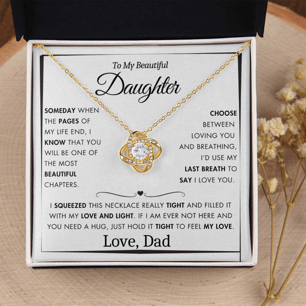 To My Daughter - Filled It With Love and Light - From Dad - Love Knot Necklace - FLV2D5