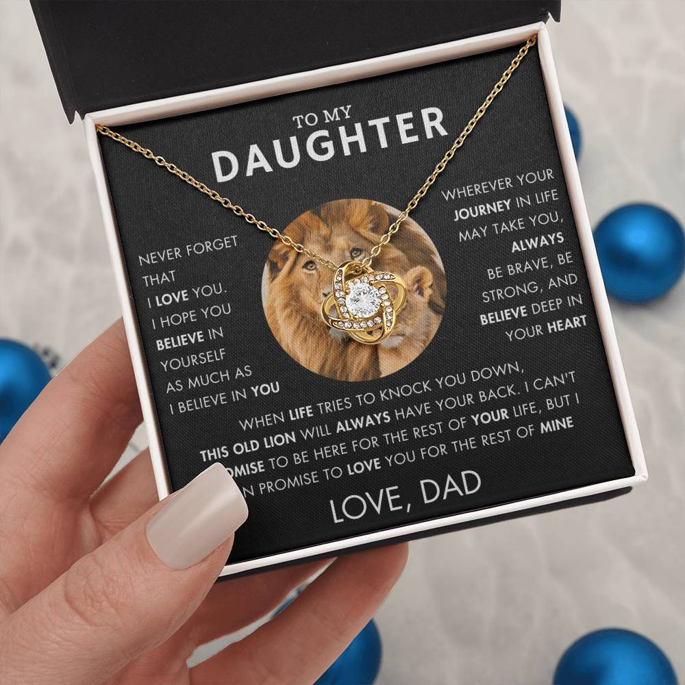 To My Daughter - Promise - Love Knot Necklace-VR3