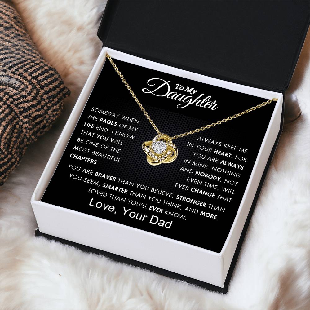 To My Daughter | Loved For Ever | Love Knot Necklace| From Dad