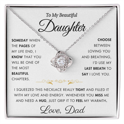 To My Daughter - Filled It With Love and Light - From Dad - Love Knot Necklace - FLVR3