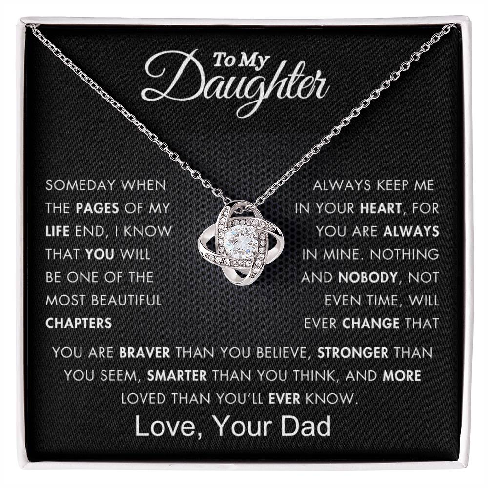 To My Daughter | Loved For Ever | Love Knot Necklace| From Dad