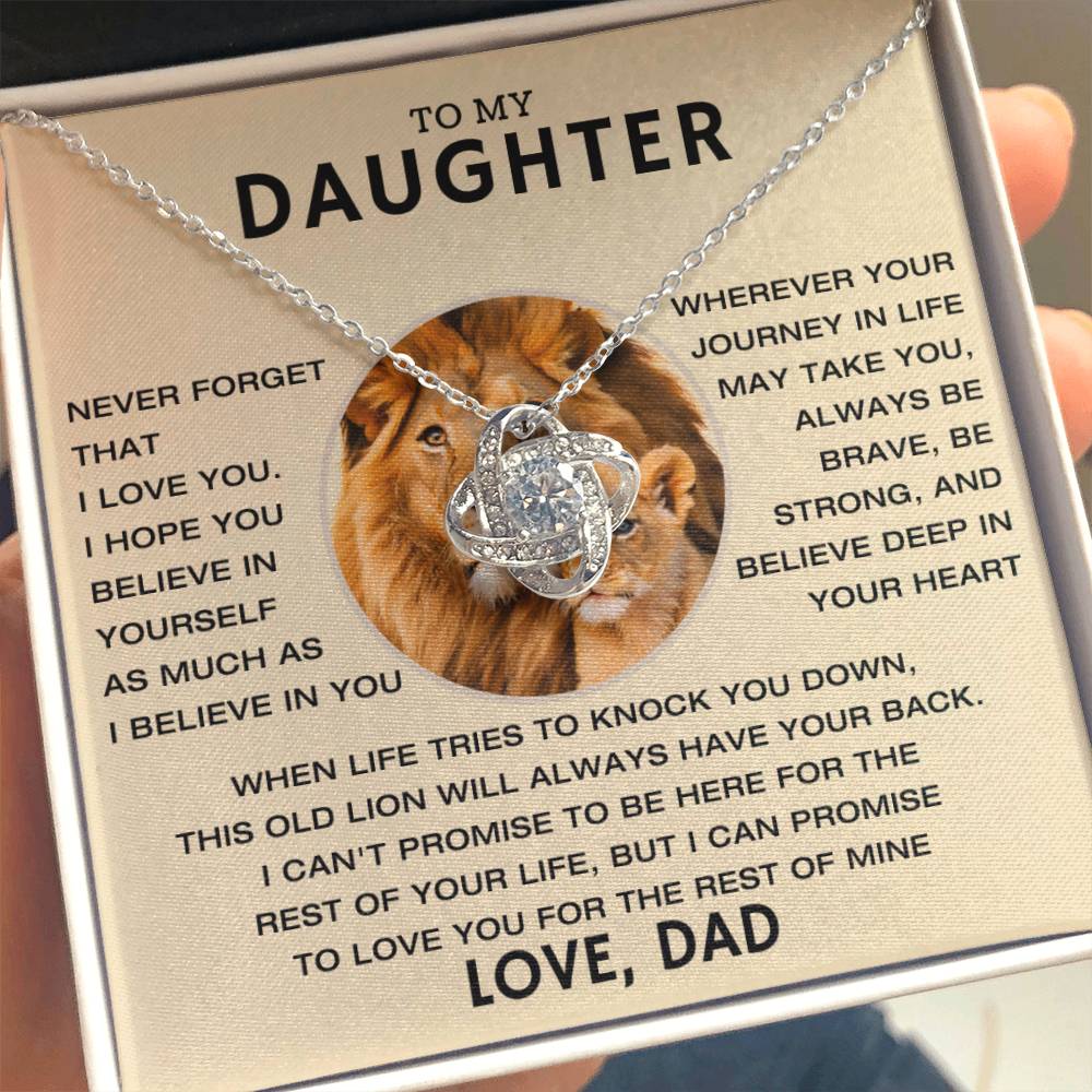 To My Daughter - Promise - Love Knot Necklace