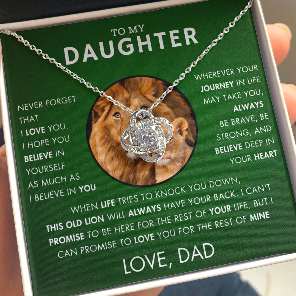 To My Daughter - Promise - Love Knot Necklace VR4