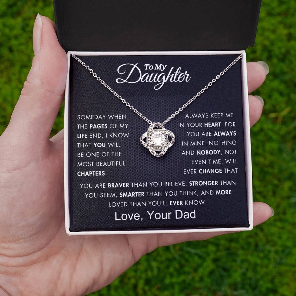 To My Daughter | Loved For Ever | Love Knot Necklace| From Dad