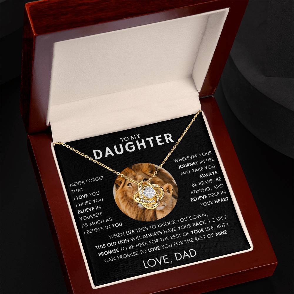 To My Daughter - Promise - Love Knot Necklace-VR3