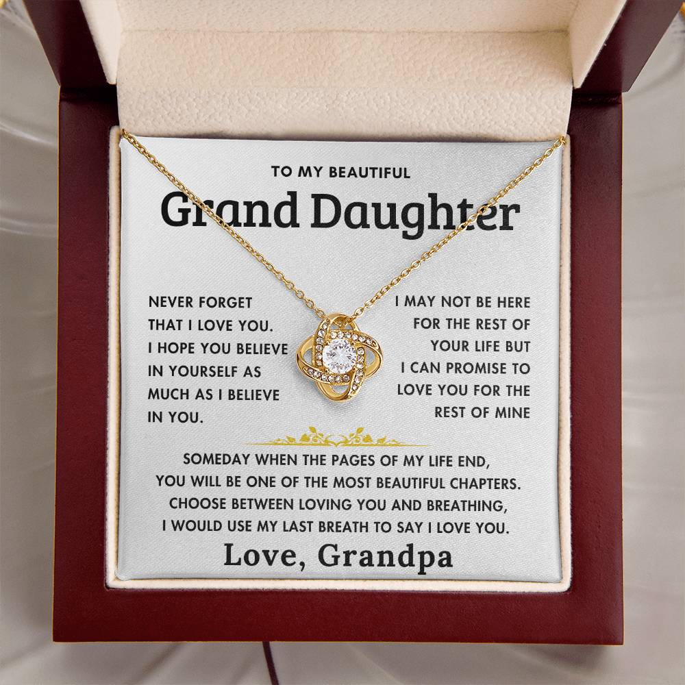 To My Beautiful Grand Daughter - Love You Forever - From Grandpa