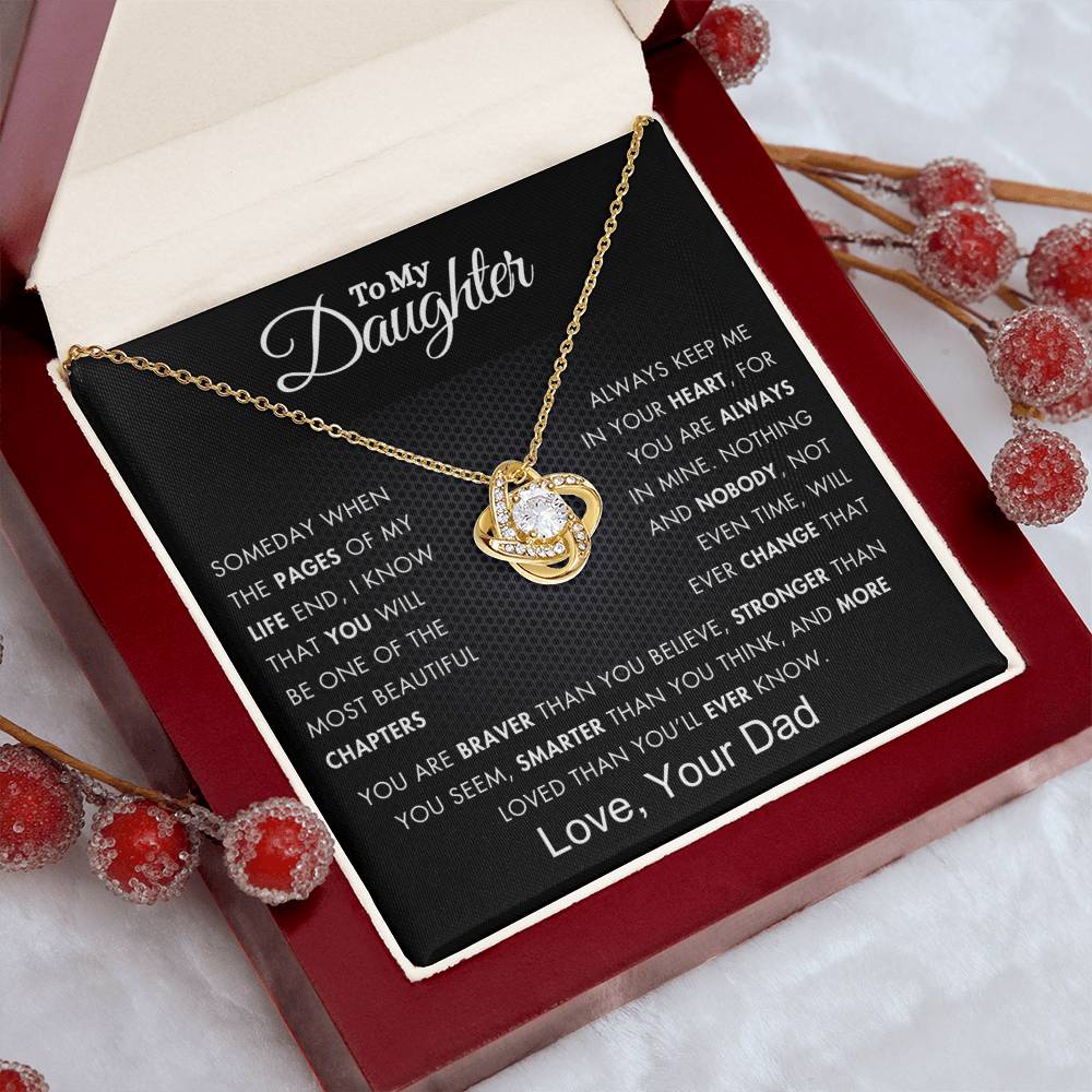 To My Daughter | Loved For Ever | Love Knot Necklace| From Dad