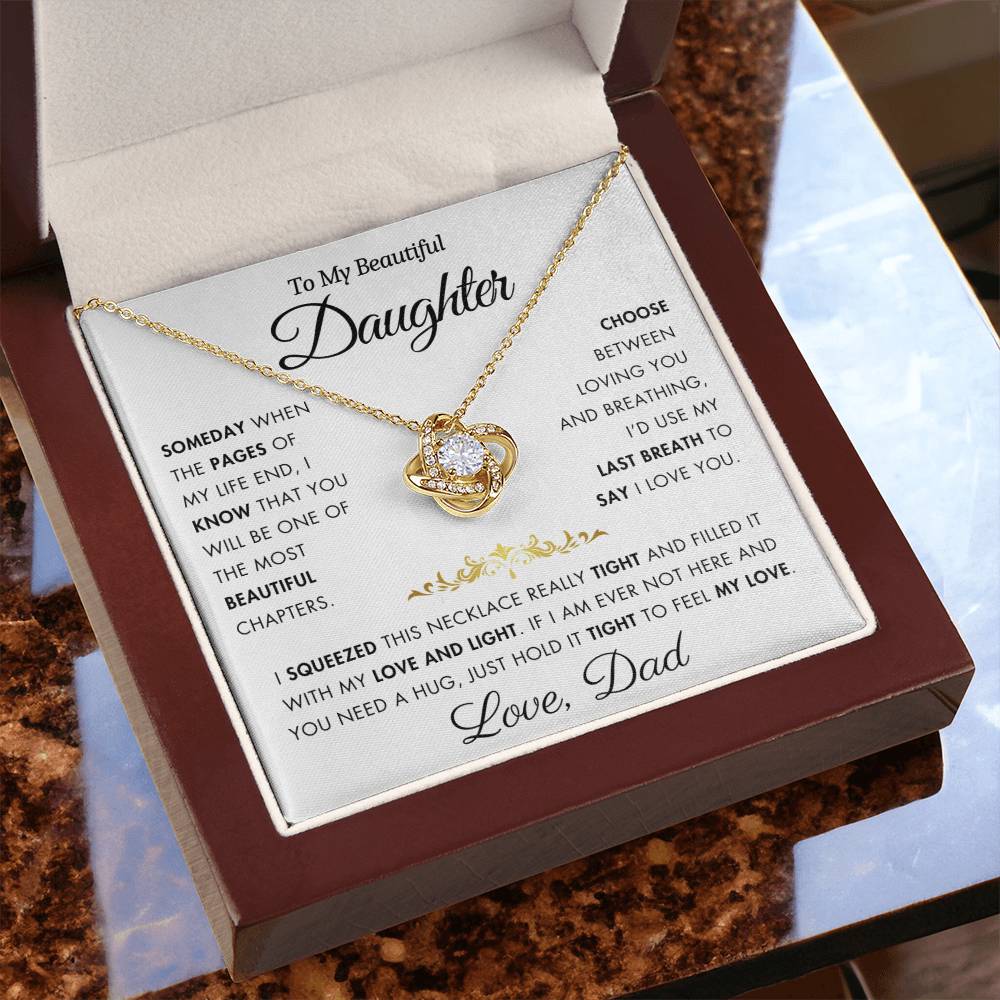 To My Daughter - Filled It With Love and Light - From Dad - Love Knot Necklace - FLV2D3