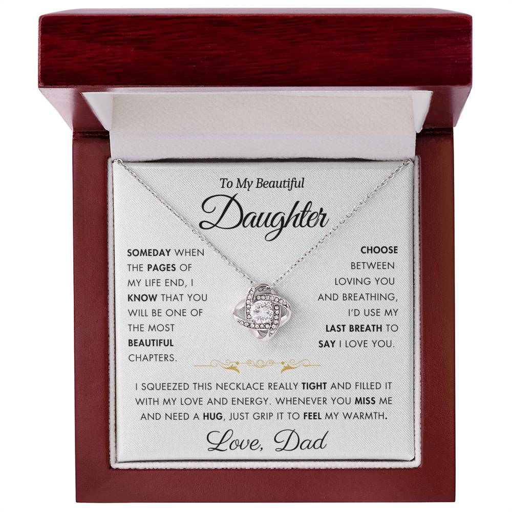 To My Daughter - Filled It With Love and Light - From Dad - Love Knot Necklace - FLVR3