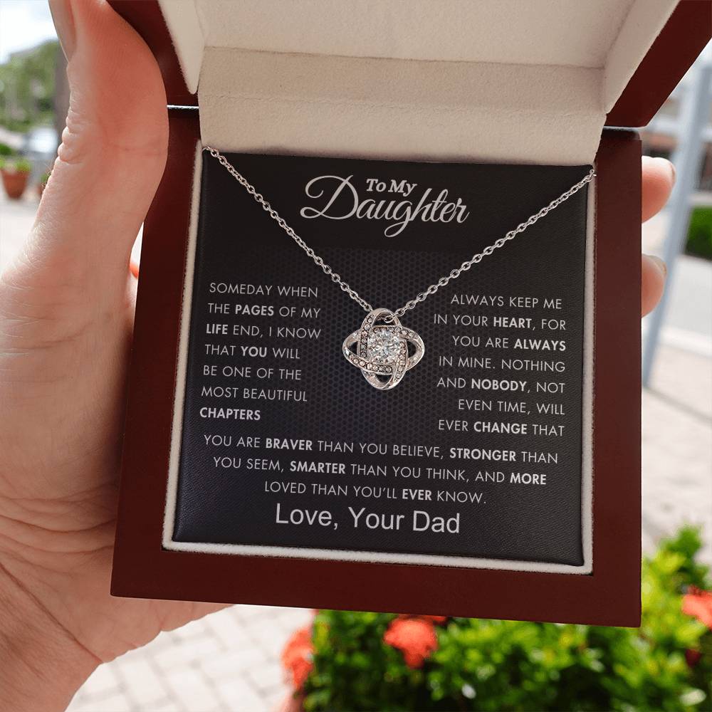 To My Daughter | Loved For Ever | Love Knot Necklace| From Dad