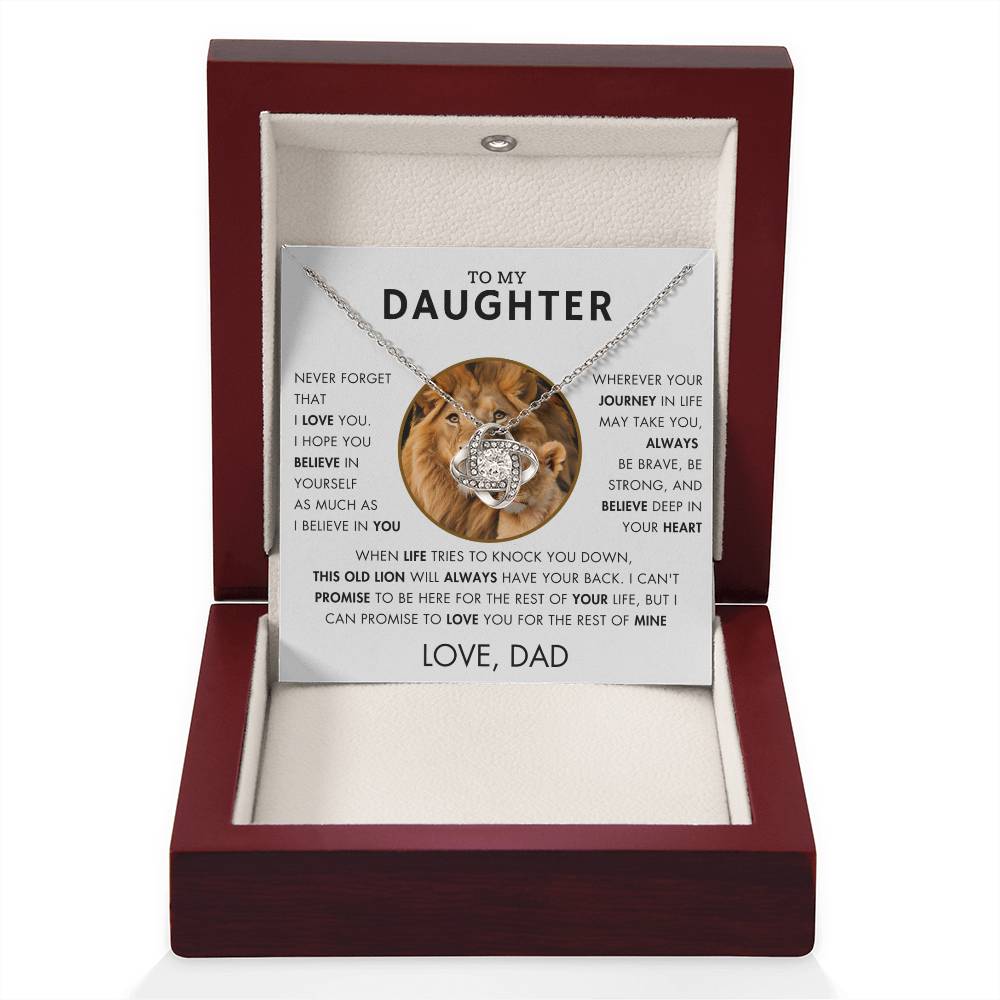 To My Daughter - Promise - Love Knot Necklace - VR5