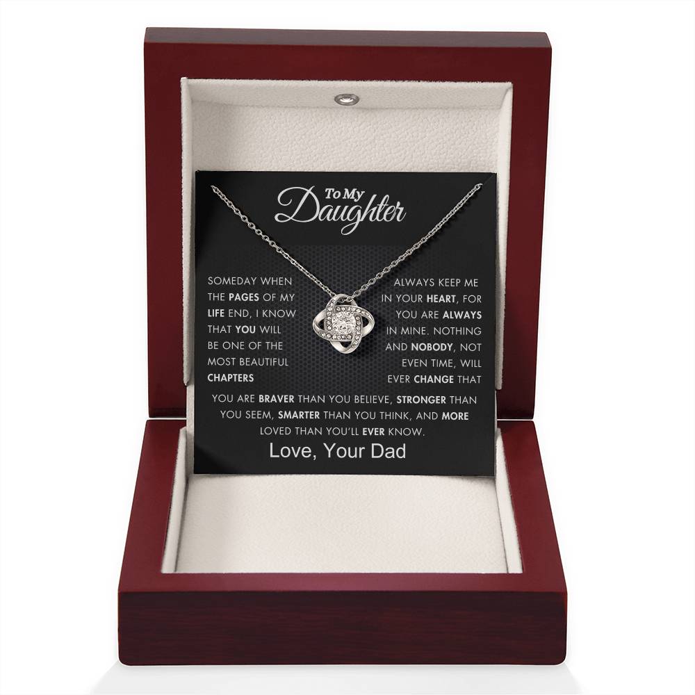 To My Daughter | Loved For Ever | Love Knot Necklace| From Dad