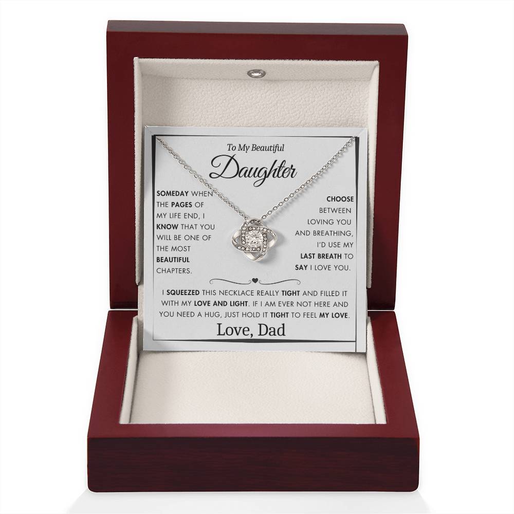 To My Daughter - Filled It With Love and Light - From Dad - Love Knot Necklace - FLV2D5