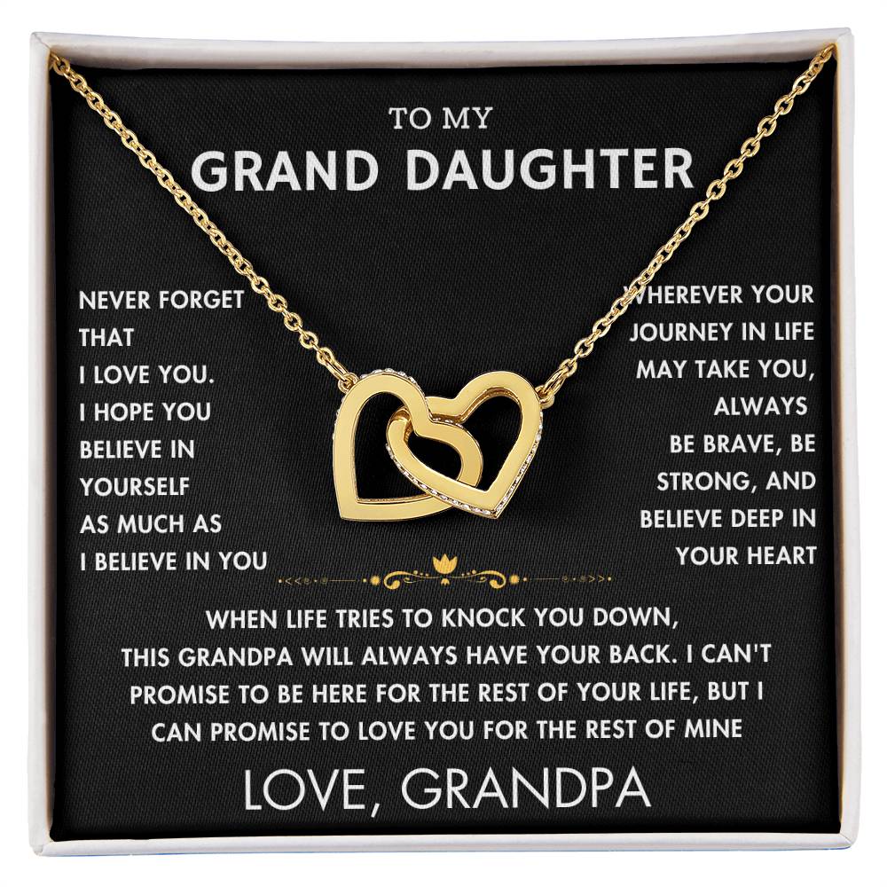 To My Grand Daughter - Always With You - Forever Love Necklace - BK