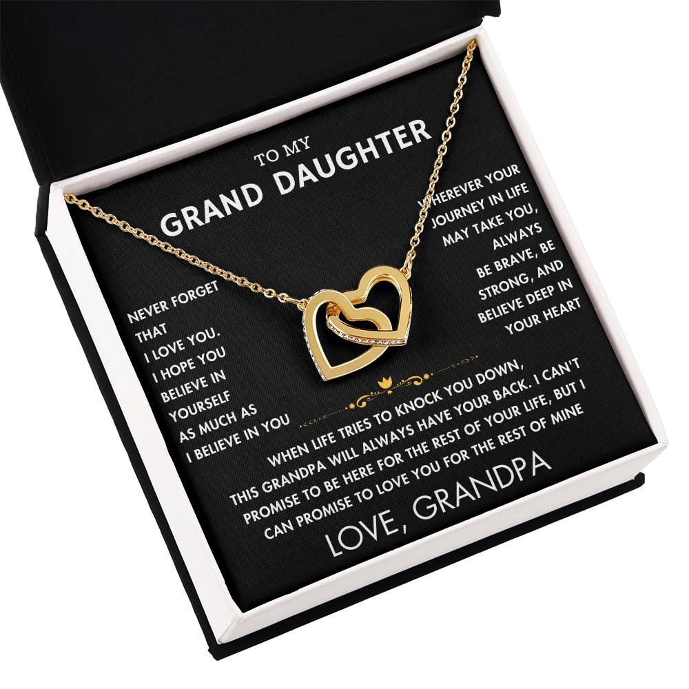 To My Grand Daughter - Always With You - Forever Love Necklace - BK