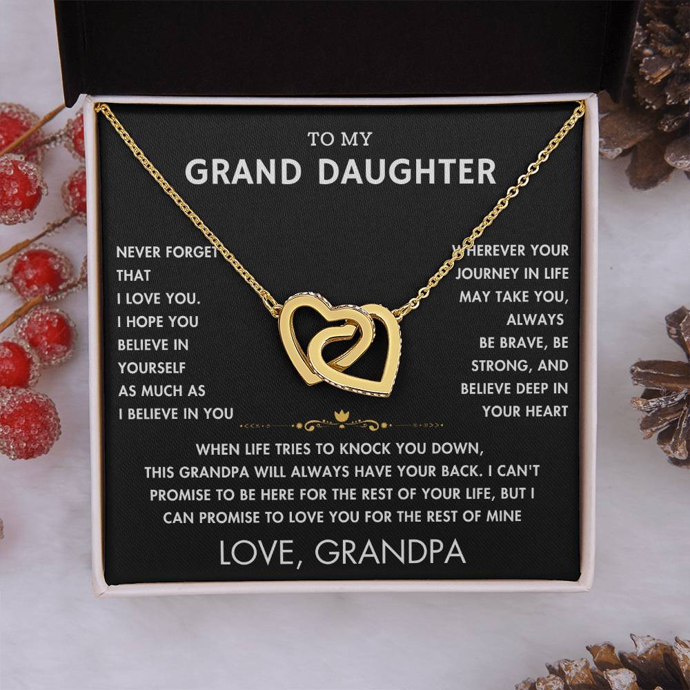 To My Grand Daughter - Always With You - Forever Love Necklace - BK