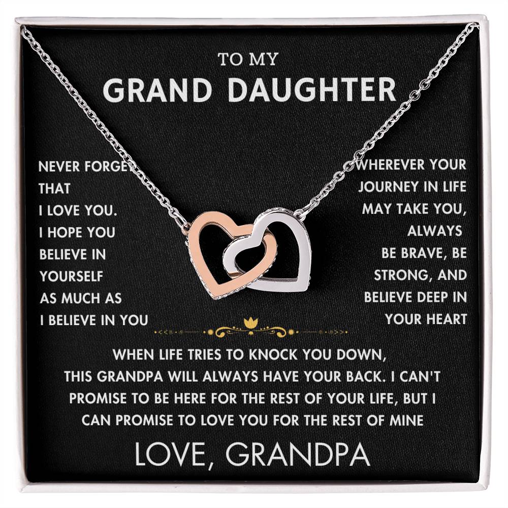 To My Grand Daughter - Always With You - Forever Love Necklace - BK