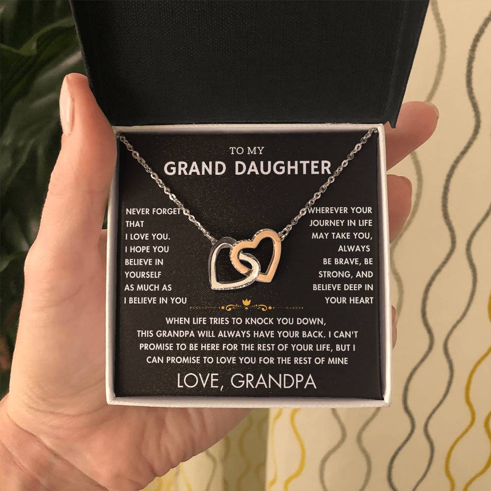 To My Grand Daughter - Always With You - Forever Love Necklace - BK