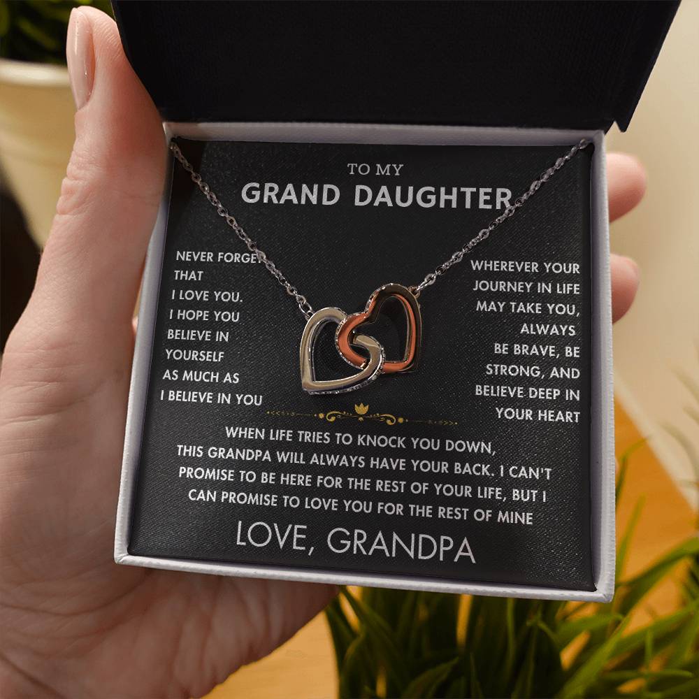 To My Grand Daughter - Always With You - Forever Love Necklace - BK