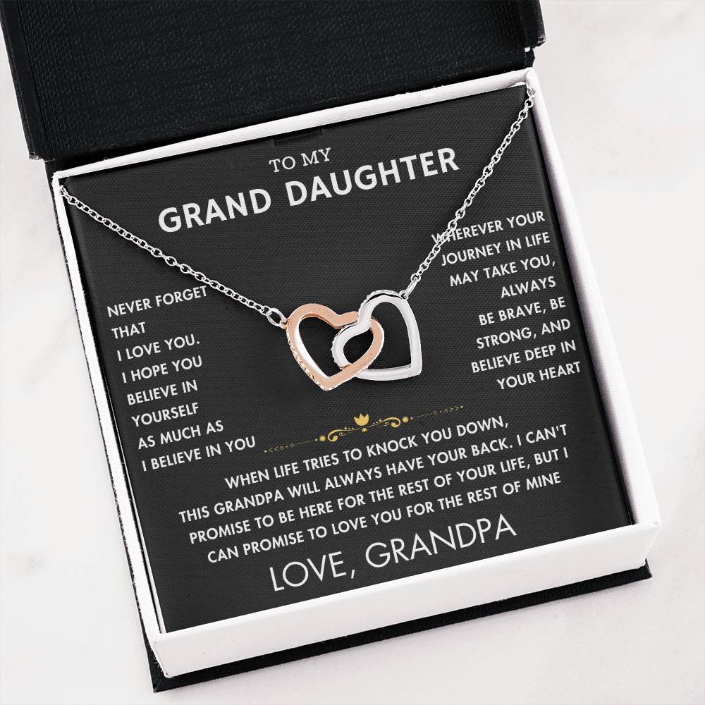 To My Grand Daughter - Always With You - Forever Love Necklace - BK