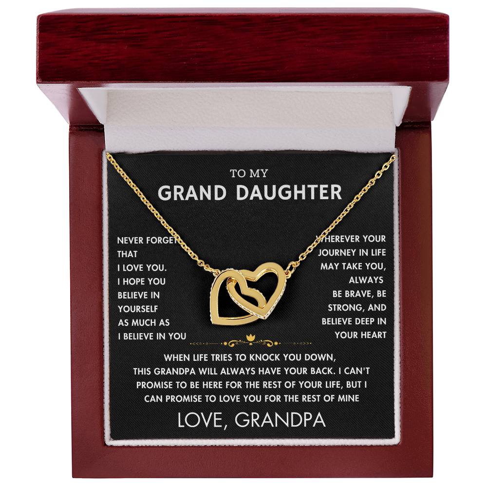 To My Grand Daughter - Always With You - Forever Love Necklace - BK