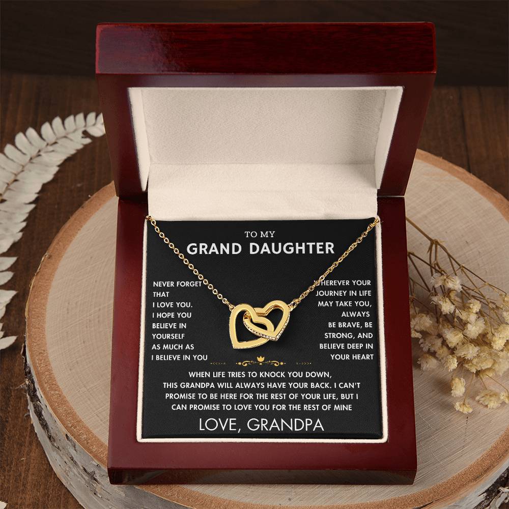 To My Grand Daughter - Always With You - Forever Love Necklace - BK