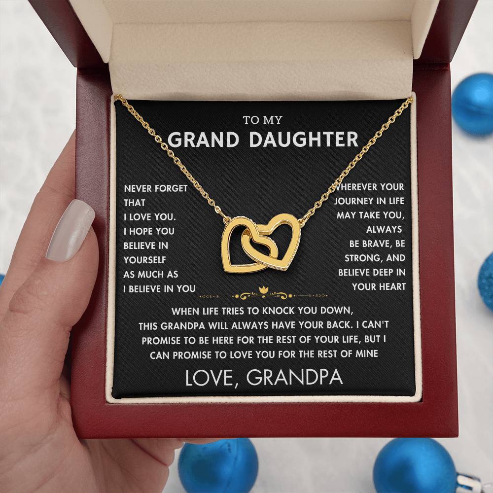 To My Grand Daughter - Always With You - Forever Love Necklace - BK