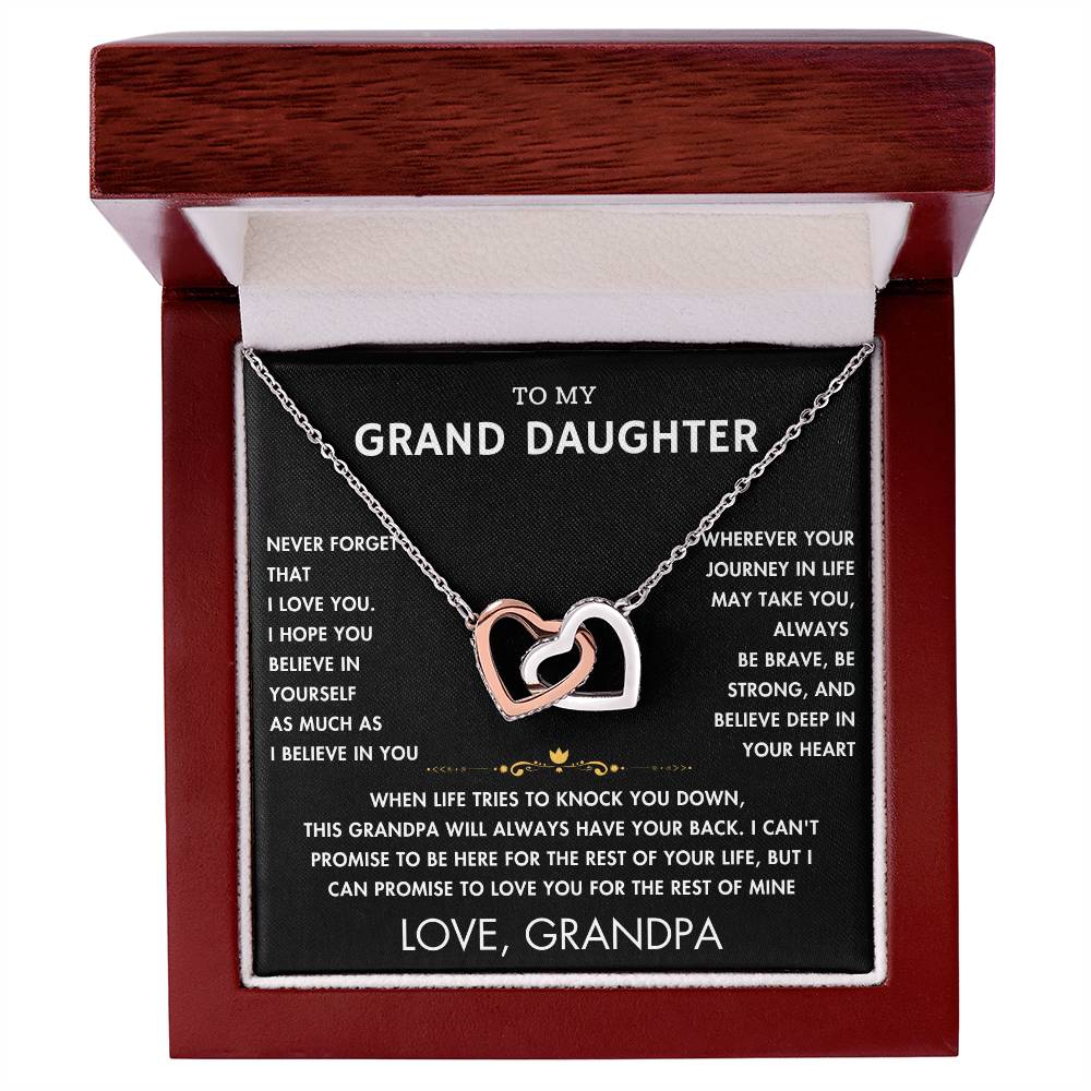 To My Grand Daughter - Always With You - Forever Love Necklace - BK