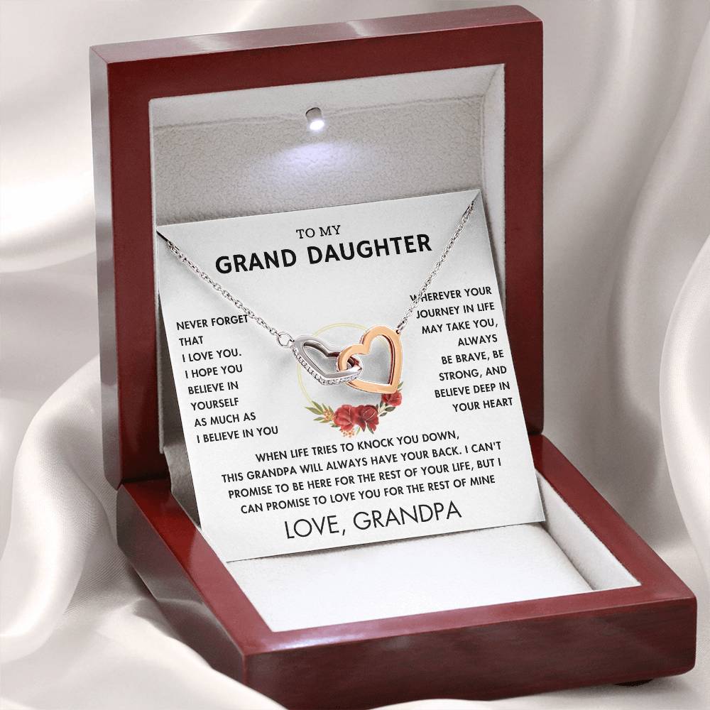 To My Grand Daughter - Always With You - Forever Love Necklace - WH