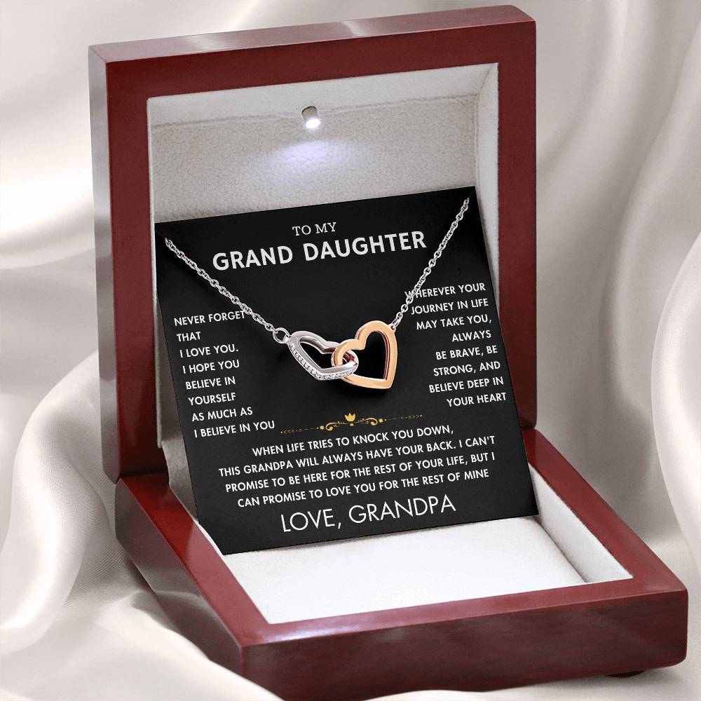 To My Grand Daughter - Always With You - Forever Love Necklace - BK