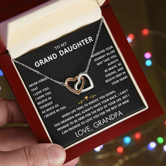 To My Grand Daughter - Always With You - Forever Love Necklace - BK