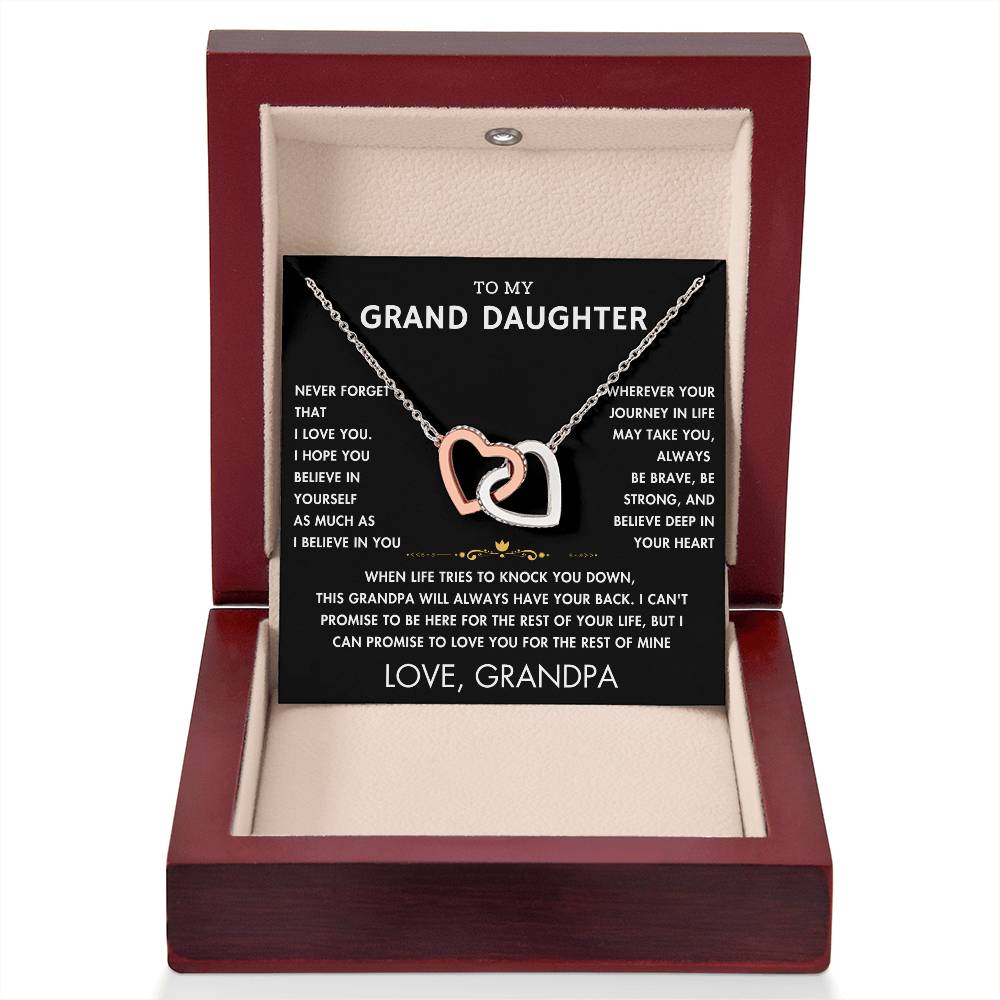 To My Grand Daughter - Always With You - Forever Love Necklace - BK