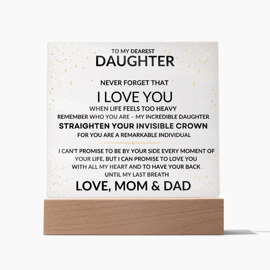 To My Daughter - Straighten Your Invisible Crown - Love, Mom & Dad