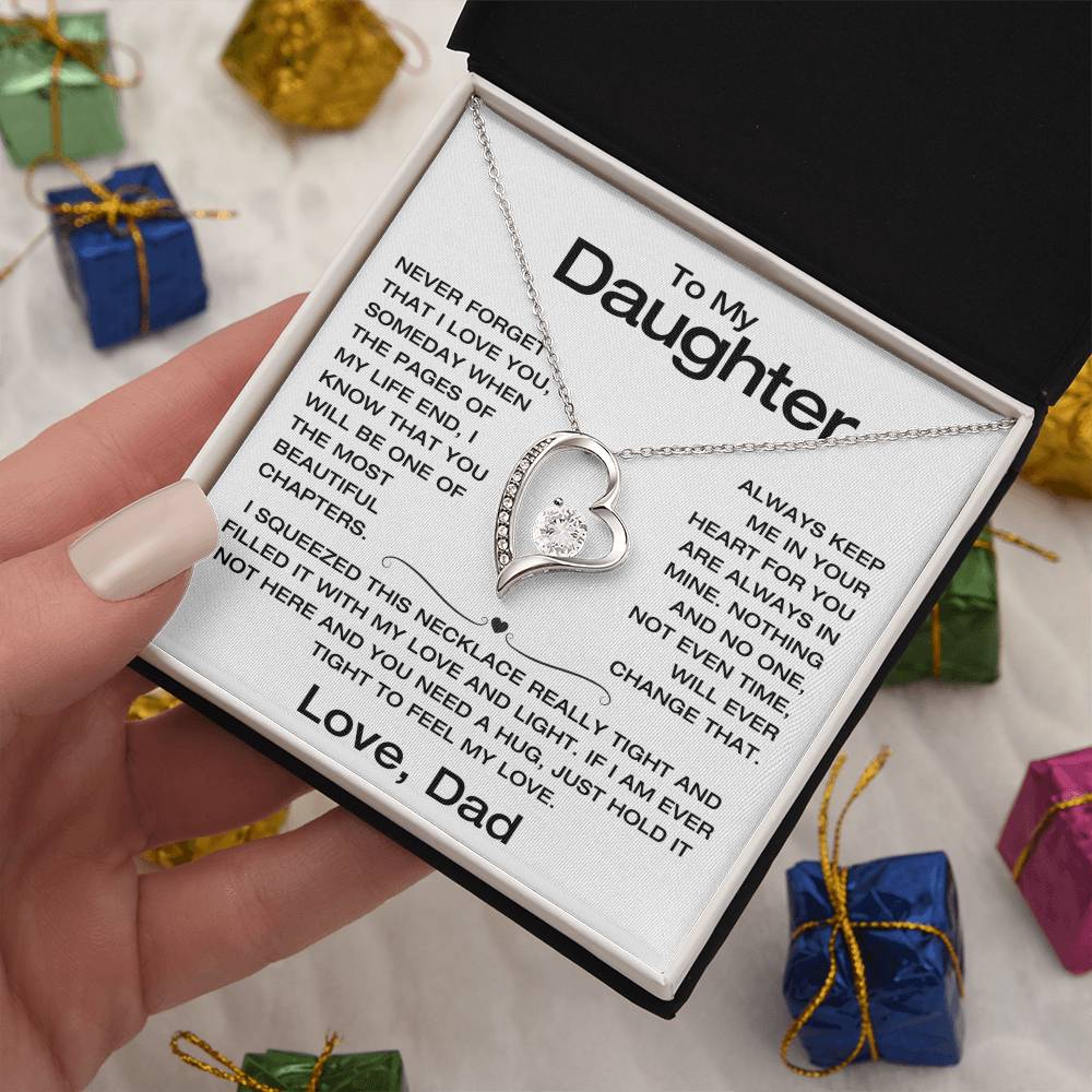 To My Daughter - Never Forget I Love You - Filled It With Love and Light - From Dad - Forever Love Necklace - FLD8