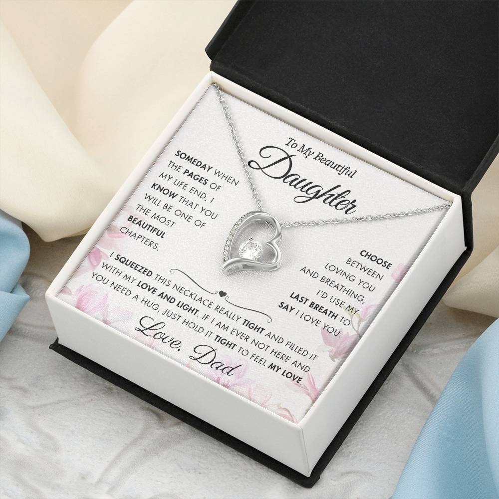 To My Daughter - Filled It With Love and Light - From Dad - Forever Love Necklace - FL