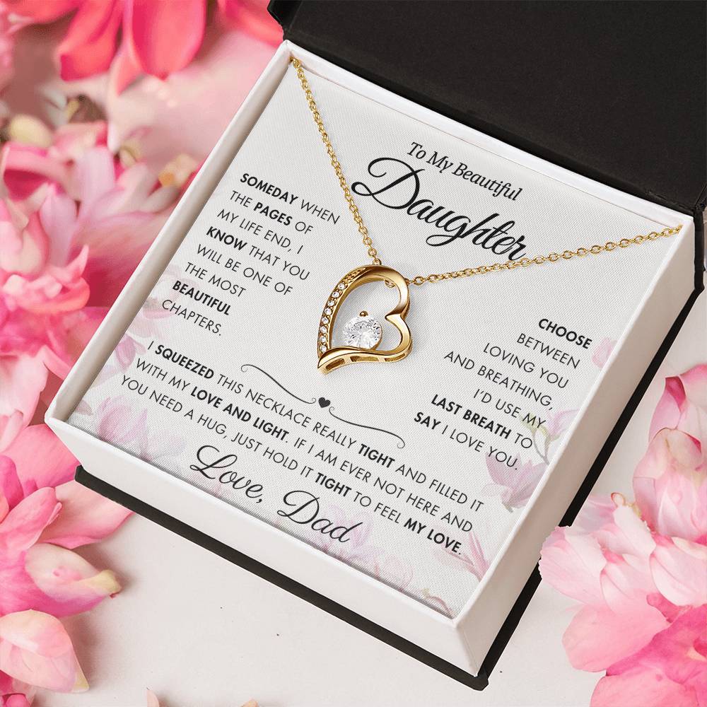 To My Daughter - Filled It With Love and Light - From Dad - Forever Love Necklace - FL